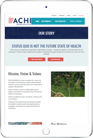 A WordPress website developed by Advanced Systemics for Association for Community Health Improvement