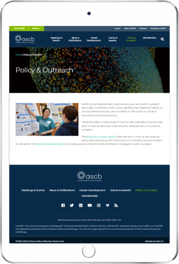 A WordPress website developed by Advanced Systemics for The American Society for Cell Biology