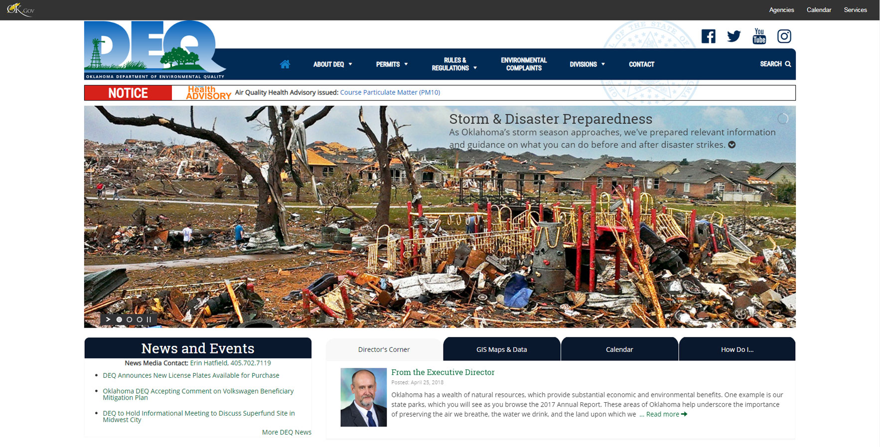 A WordPress website developed by Advanced Systemics for Department of Environmental Quality