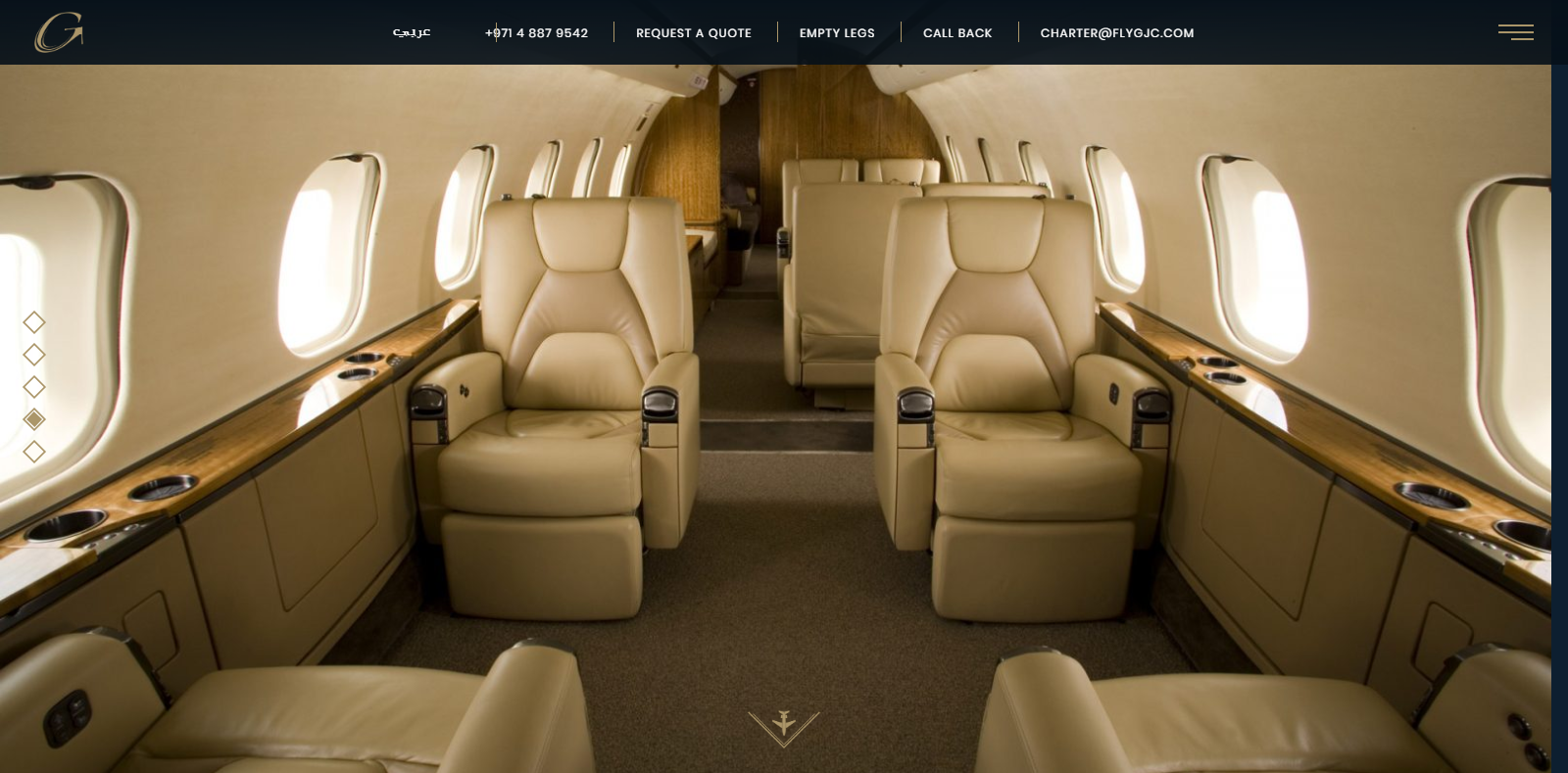 A WordPress website developed by Advanced Systemics for Global Jets, Dubai