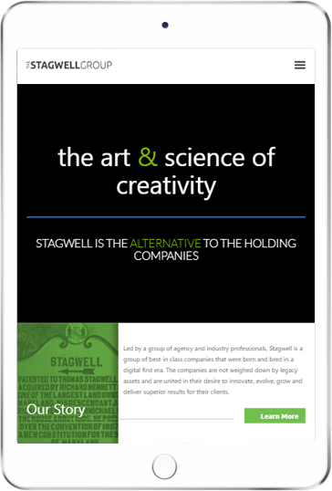 A WordPress website developed by Advanced Systemics for the Stagwell Group