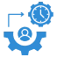 Funnel building icon blue