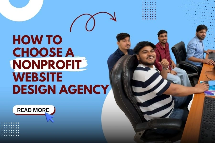 A diverse team of professionals collaborating on a nonprofit website design strategy