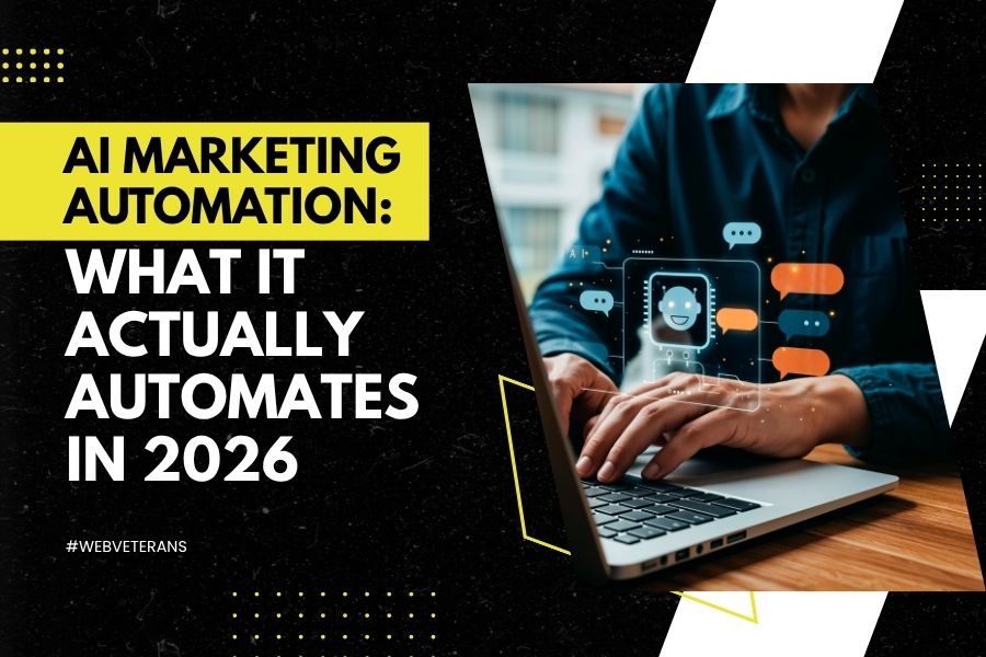 Marketing team reviewing AI marketing automation dashboard showing lead nurturing and campaign data