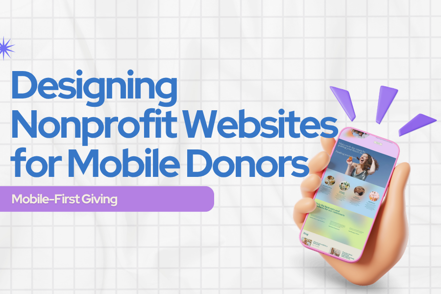 Nonprofit website design showing mobile-first donation page layout